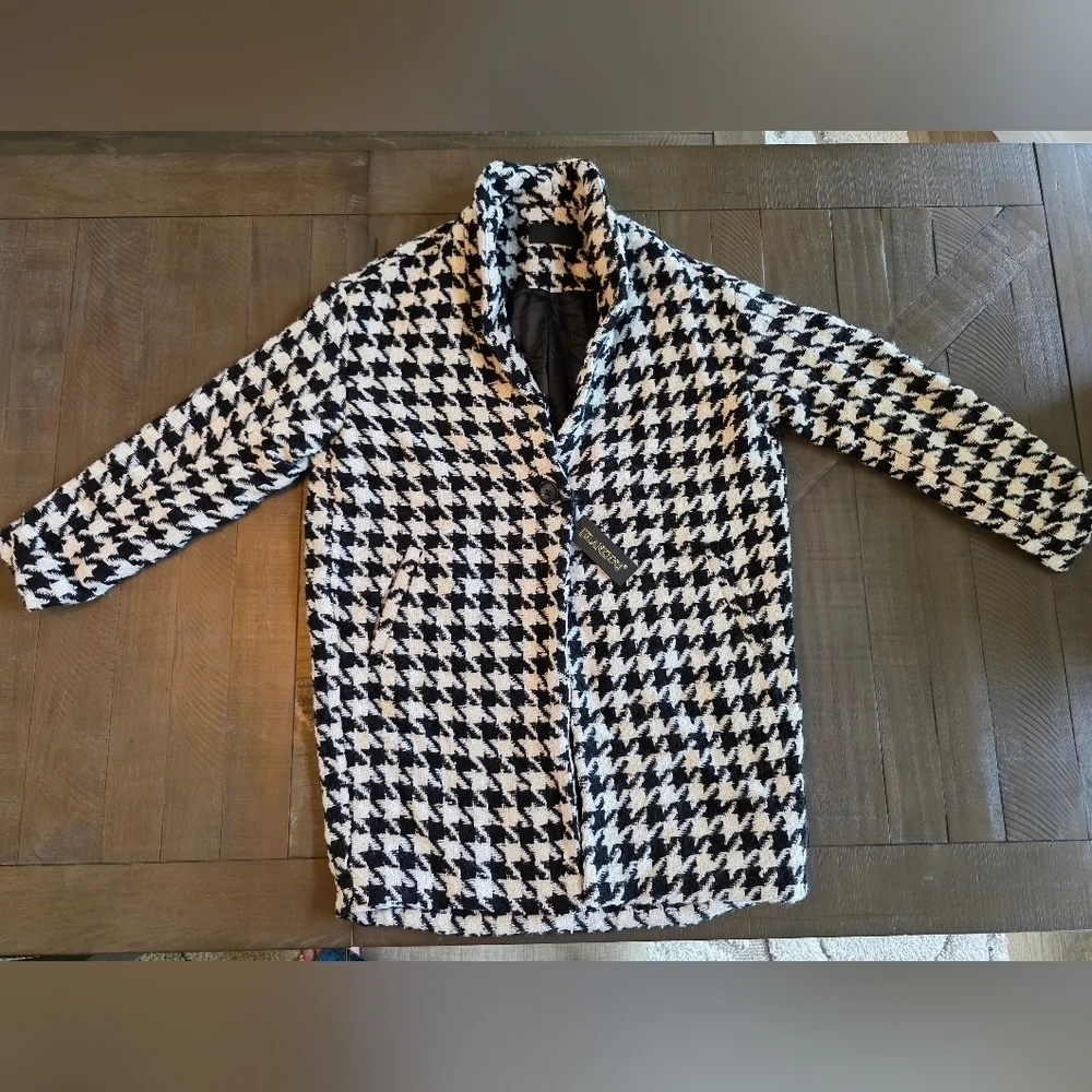 BlankNYC NWT Black And White Houndstooth Jacket Womens Size S - Picture 14 of 14